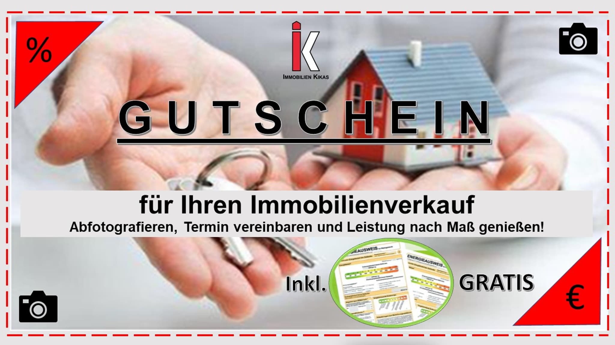 Gutschein für einen Immobilienverkauf in Flyer Style