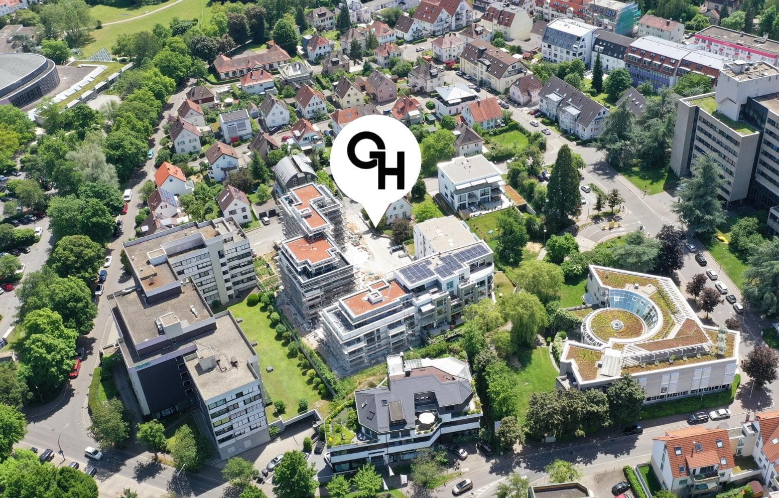 Wohnanlage Gerhardt als Luftaufnahme, Sindelfingen